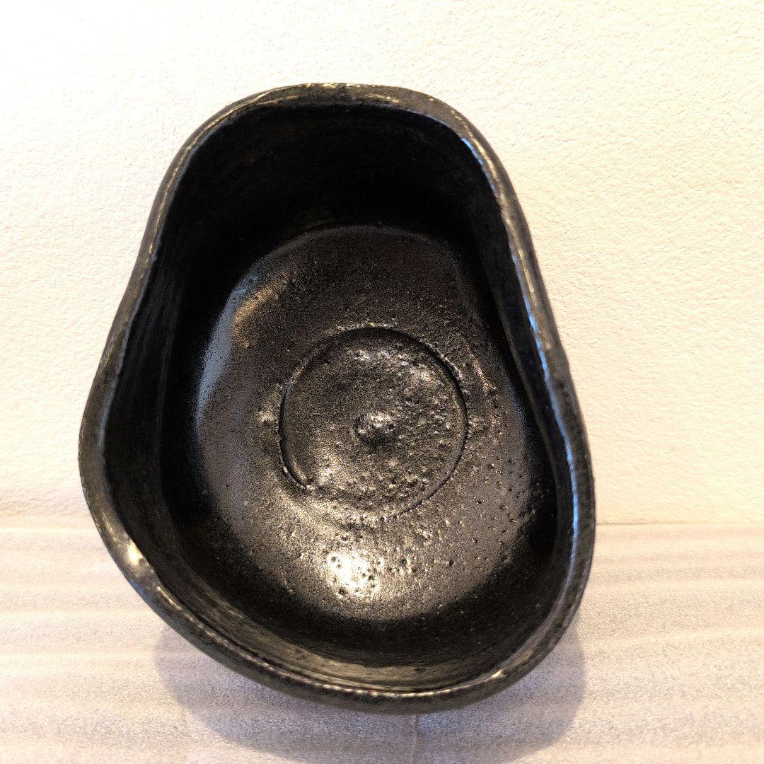 古黒織部 沓茶碗 仕覆 時代箱
