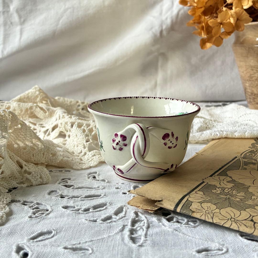 Gien フランス　ピンク　アンティーク　すずらん　ミュゲ　スズラン　多色刷り