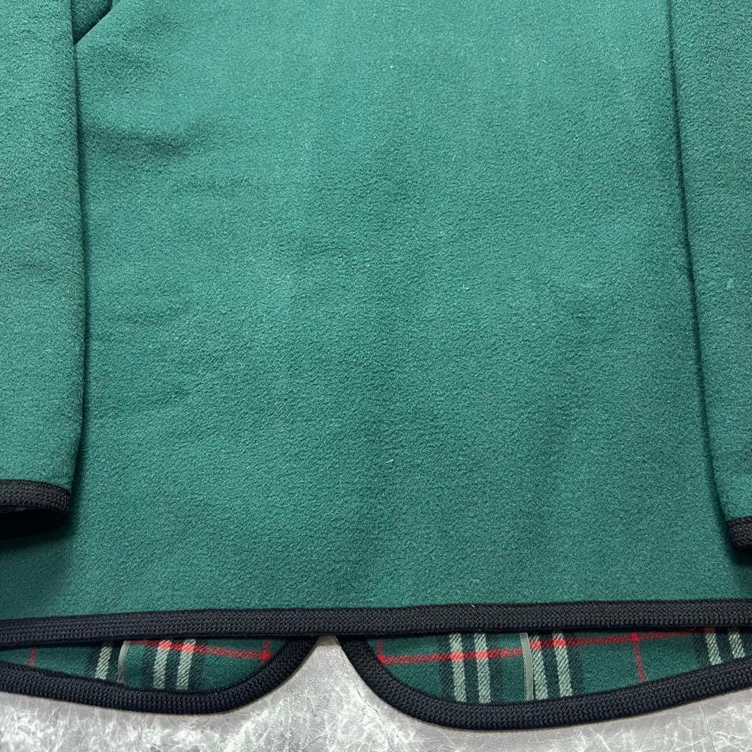 バーバリー♡カシミヤ　ダブルフェイス　コート　金ボタン　ノバチェック グリーン