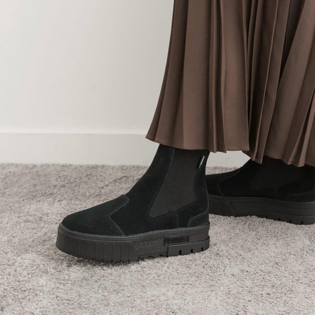 【新品未使用✨】PUMA★メイズチェルシースエードブーツ 24cm 黒プーマ