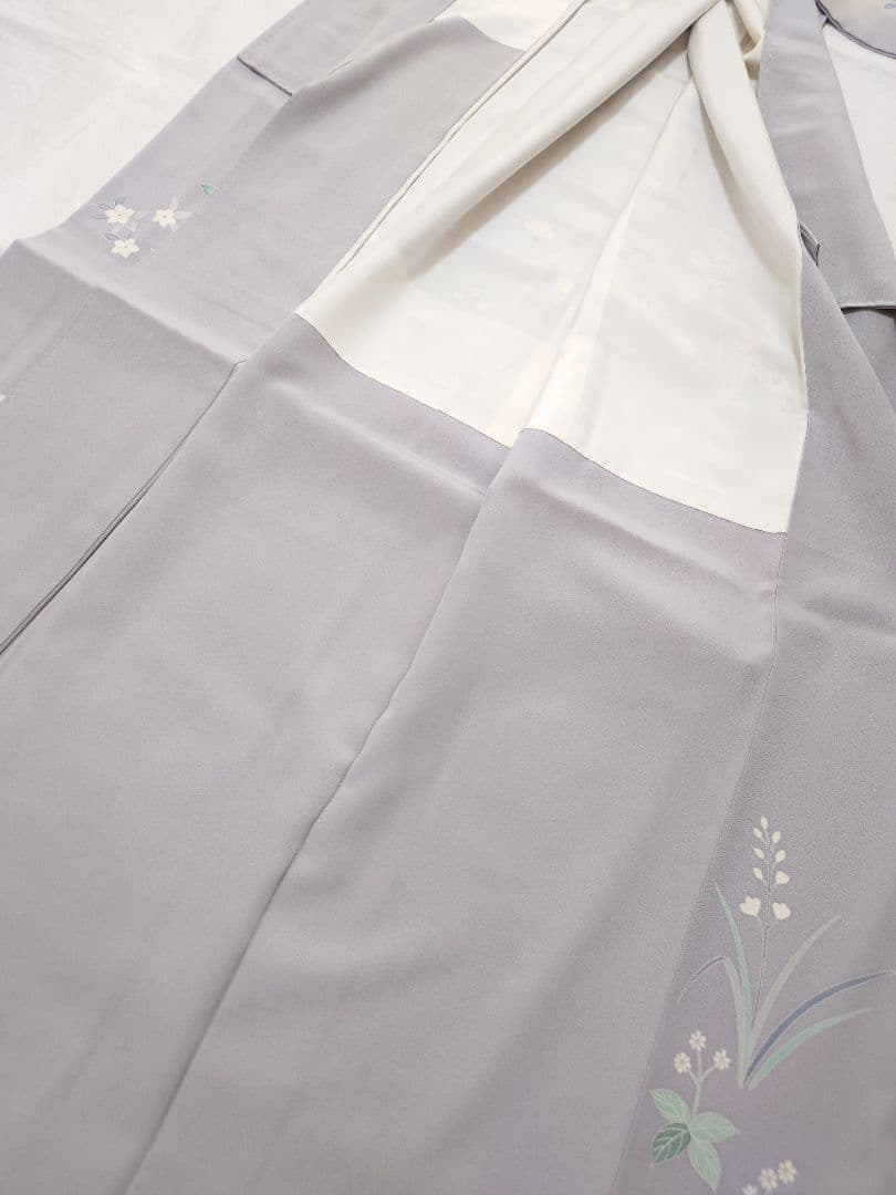 正絹　袷　訪問着　藤色