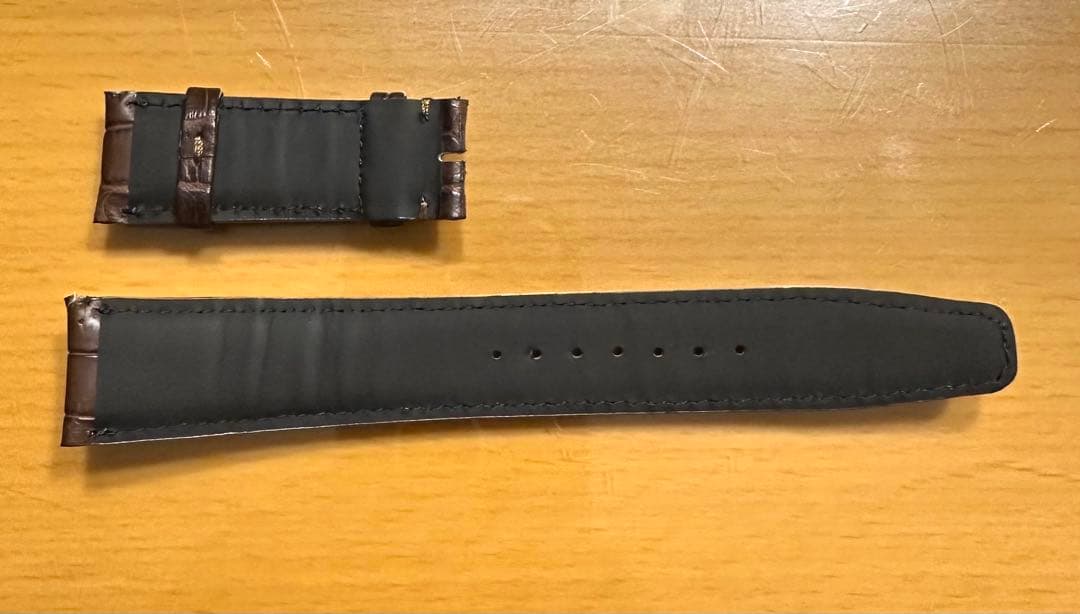 【こん】RASIN IWC ポルトギーゼ用 クロコダイルベルト　ブラウン