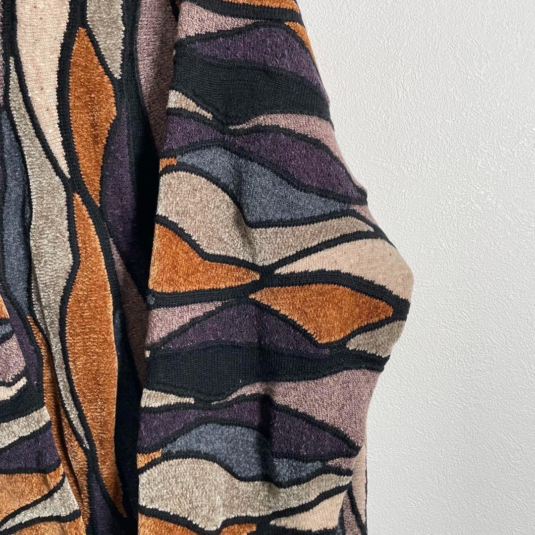 【個性派古着】レトロ CORSINI ITALIA 3Dニット L クージー風