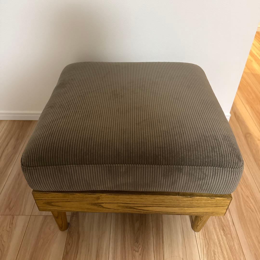 【AT】【美品】クラッシュゲート3人掛けソファ ジャガードスツール付き