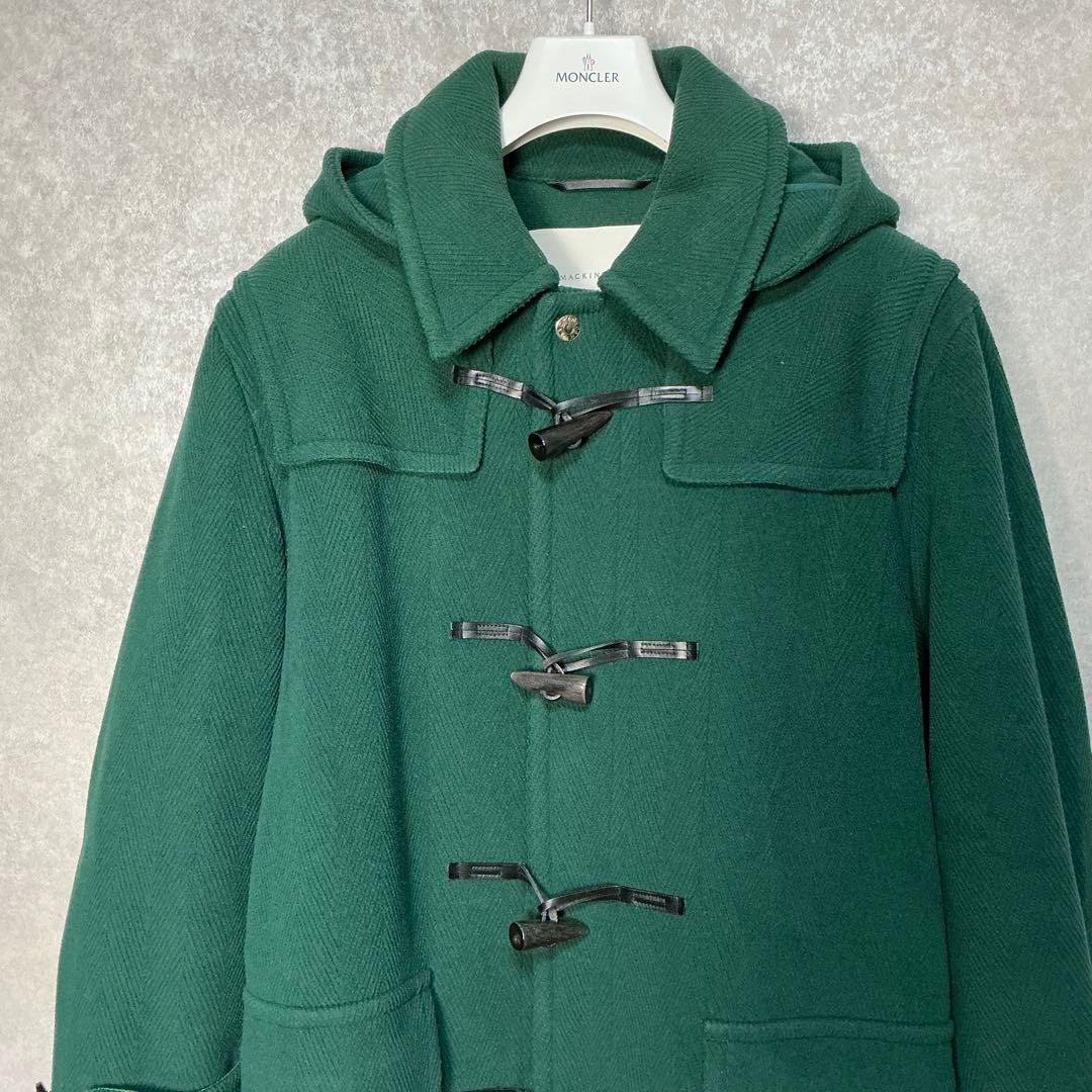 【美品】マッキントッシュ　ダッフルコート　ヘリンボーン　グリーン　英国製　38