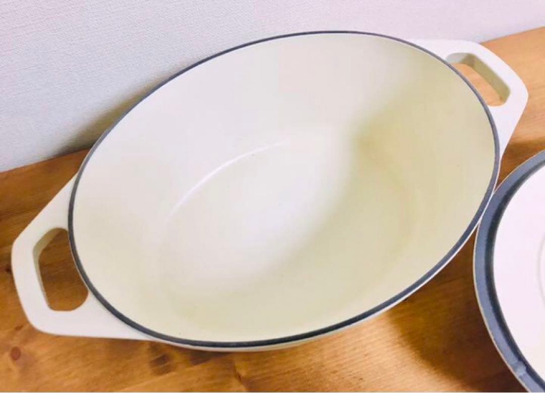 レア色　シャスール　オーバル　メレンゲ　鍋　27cm