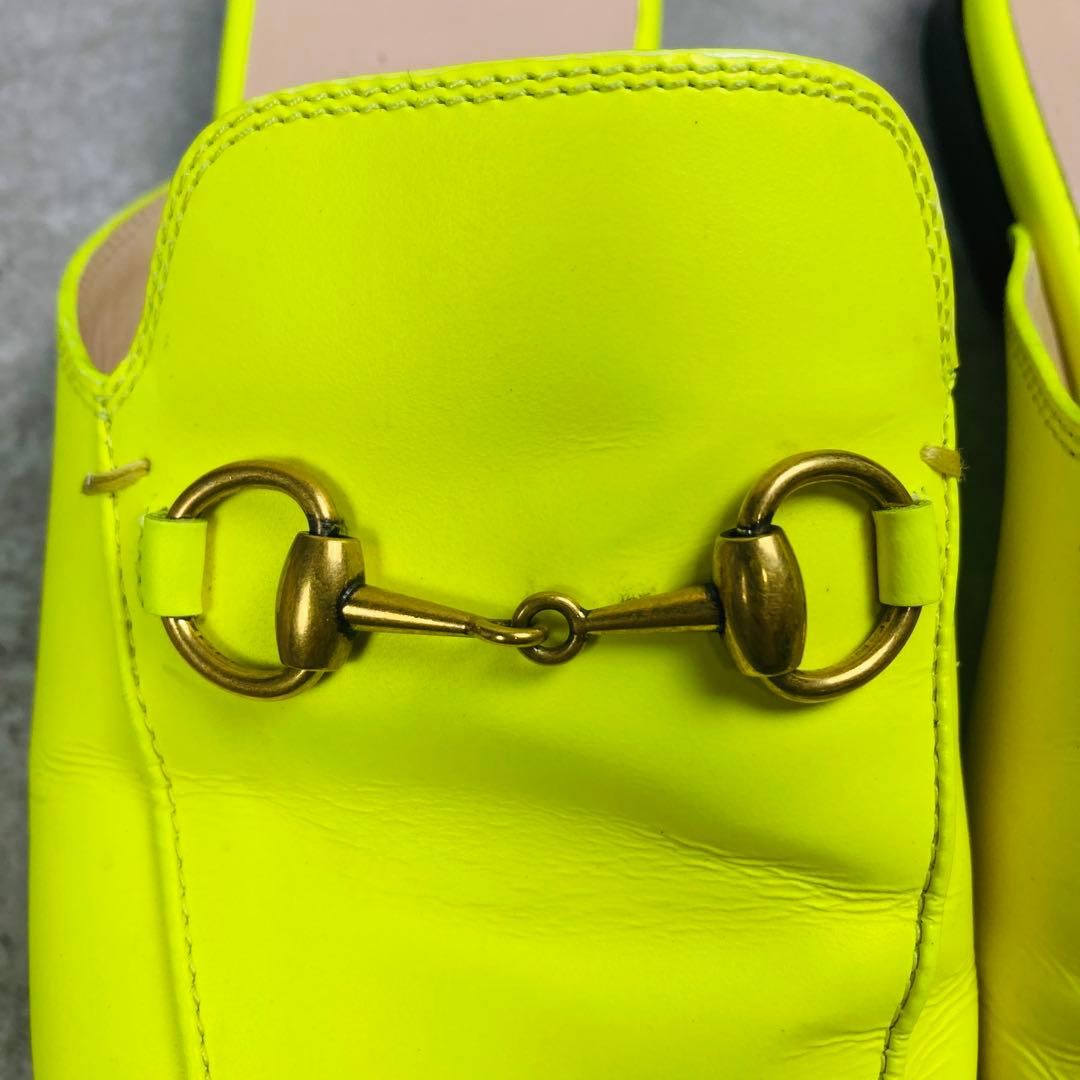 GUCCI グッチ　レザー　ホースビット　プリンスタウン　36 イエロー