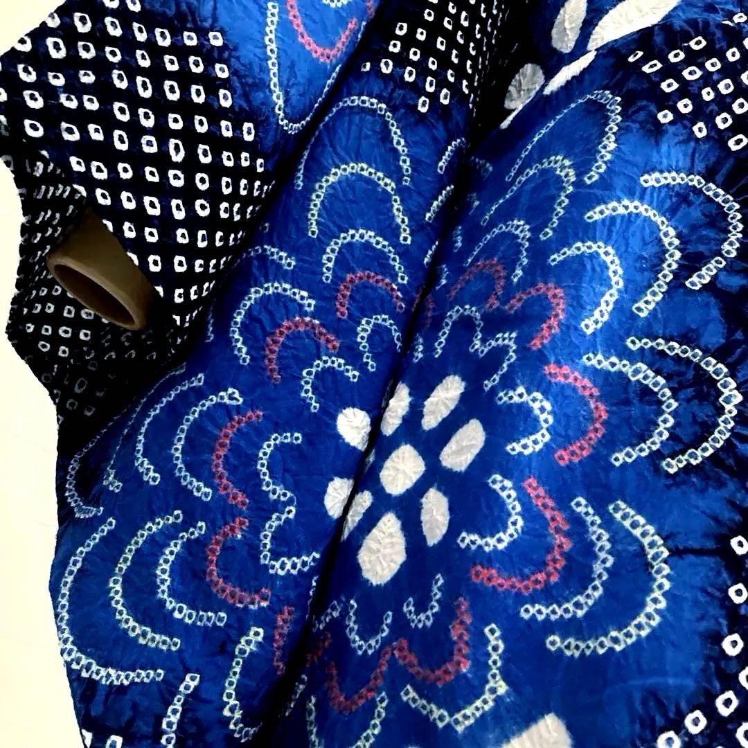 専用chaps❤️様 有松絞り　浴衣　上質　花模様　身丈160cm トーN2-78