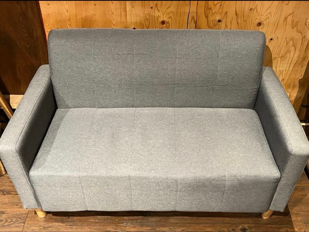 2個セット グレー コンパクトソファ 2人掛け