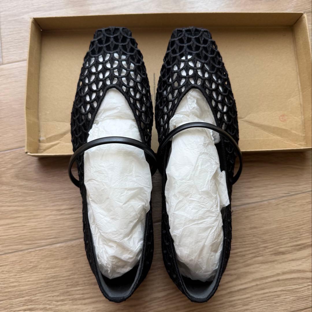 ルタロン　スクエアクロシェ　 ストラップ フラットシューズ　メリージェーン　23