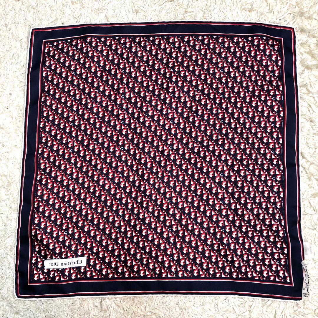 【美品】クリスチャンディオール ハンカチ トロッター シルク