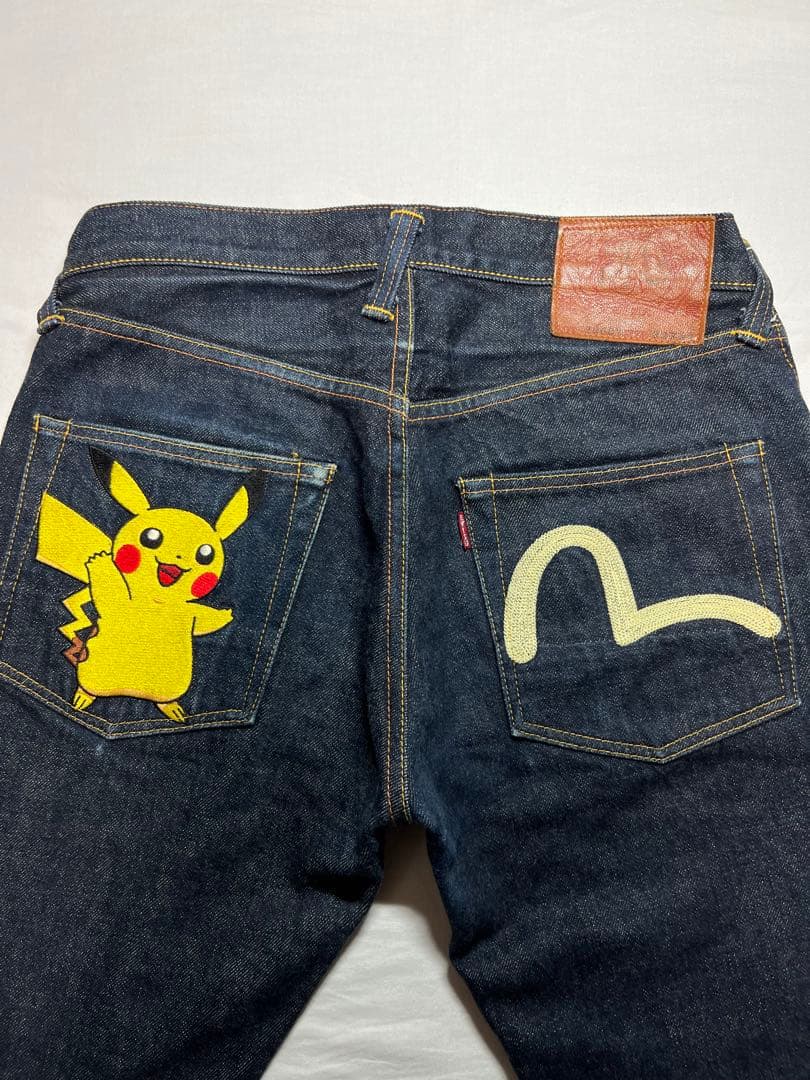 EVISU No.2 2000T 32×32 ピカチュウ 白刺繍カモメ 虎耳