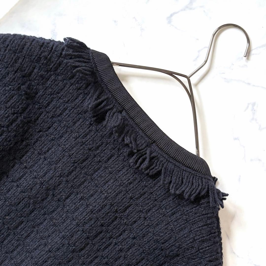 【24AW】Curensology ツイーディフリンジニットカーディガン