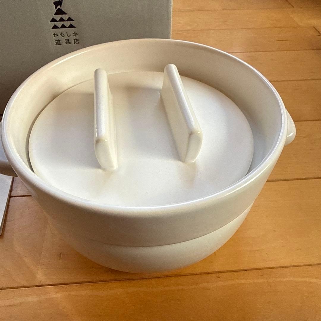 かもしか道具店　ごはんの鍋　3合　白