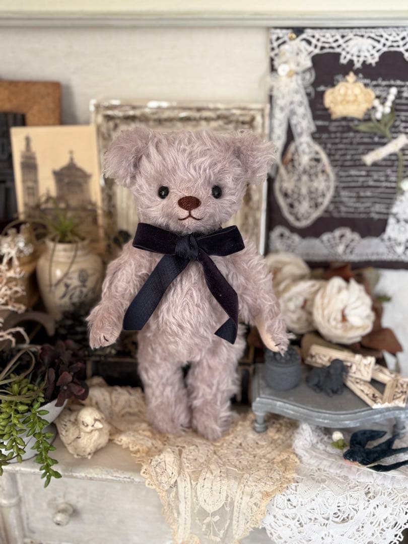 ハンドメイド アンティーク風 モヘアテディベア｜ドイツ製モヘアteddybear
