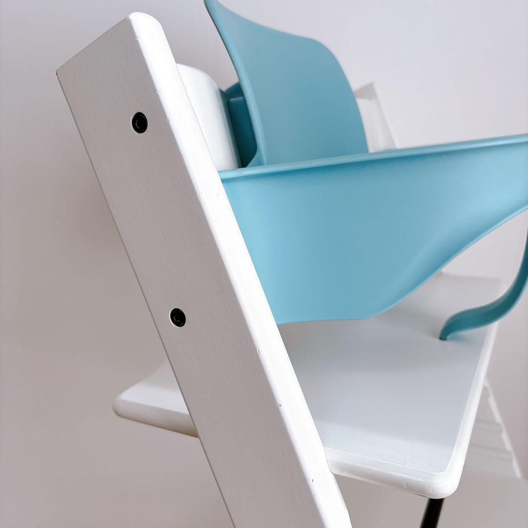 美品 ストッケ　ベビーセット トリップトラップ　ホワイト シリアルナンバー7