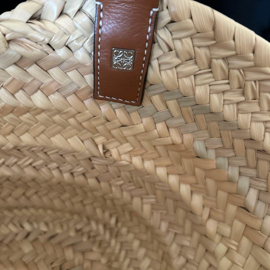 SALE LOEWE かごバッグ ストロー レザー