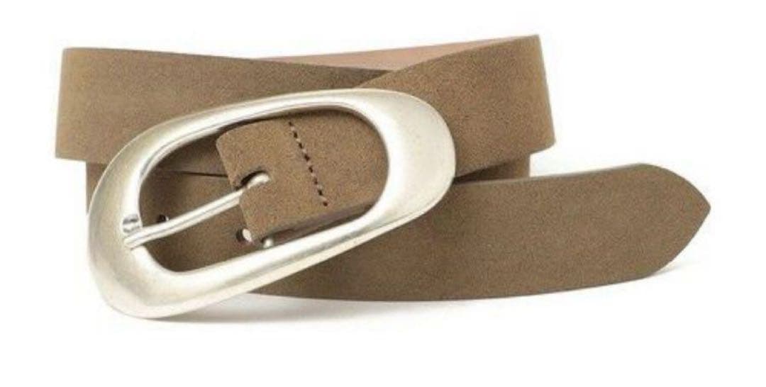 LEFIJE ビッグ バックル ベルト　ベージュ イタリア製