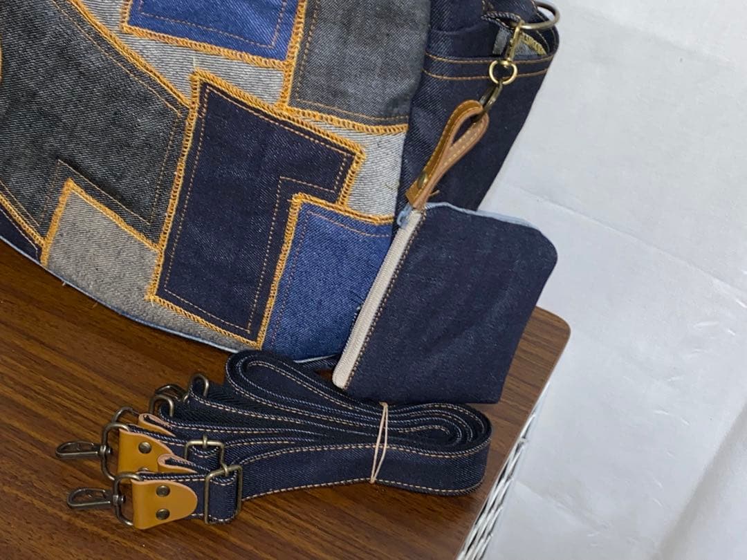 ハンドメイド☆岡山デニム☆パッチワーク☆☆4wayボストンバッグ