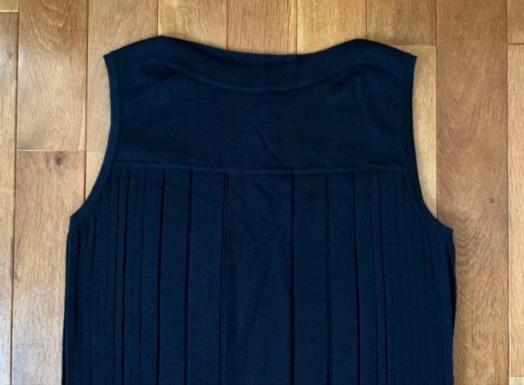 美品☆ HERMES エルメス カシミヤ ワンピース 黒 プリーツ