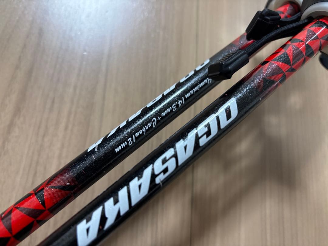 ★お洒落★オガサカ スキーポール ストック 収縮ポール　調整可能　デモ　技術