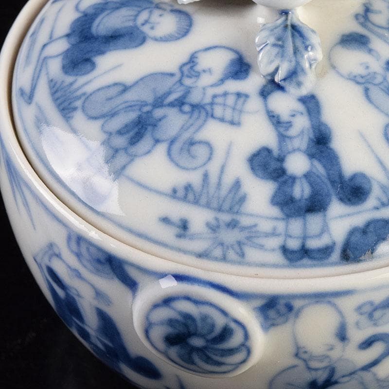 煎茶道具　平戸焼　染付　人物文　宝瓶　V　R9205