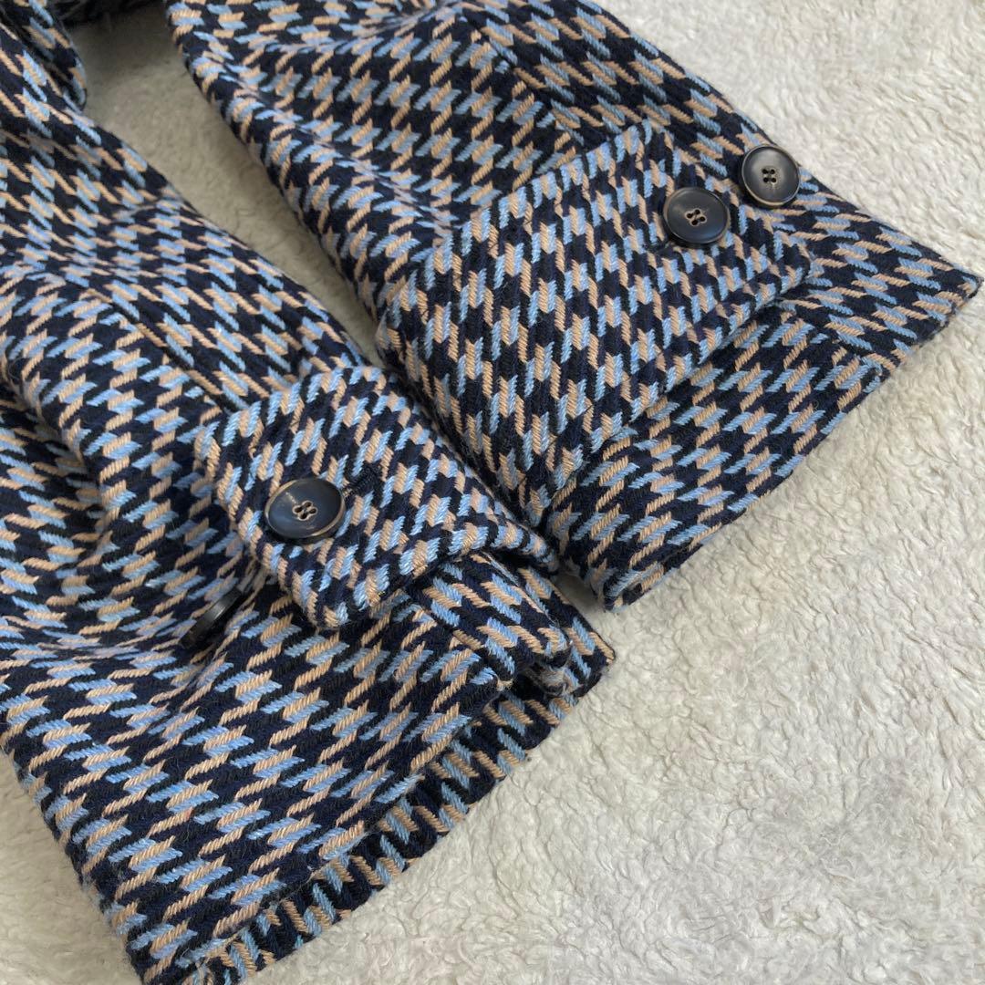 極美品・近年モデル✨mouche　ピーコート　総柄　ハート　イタリア製　三陽商会