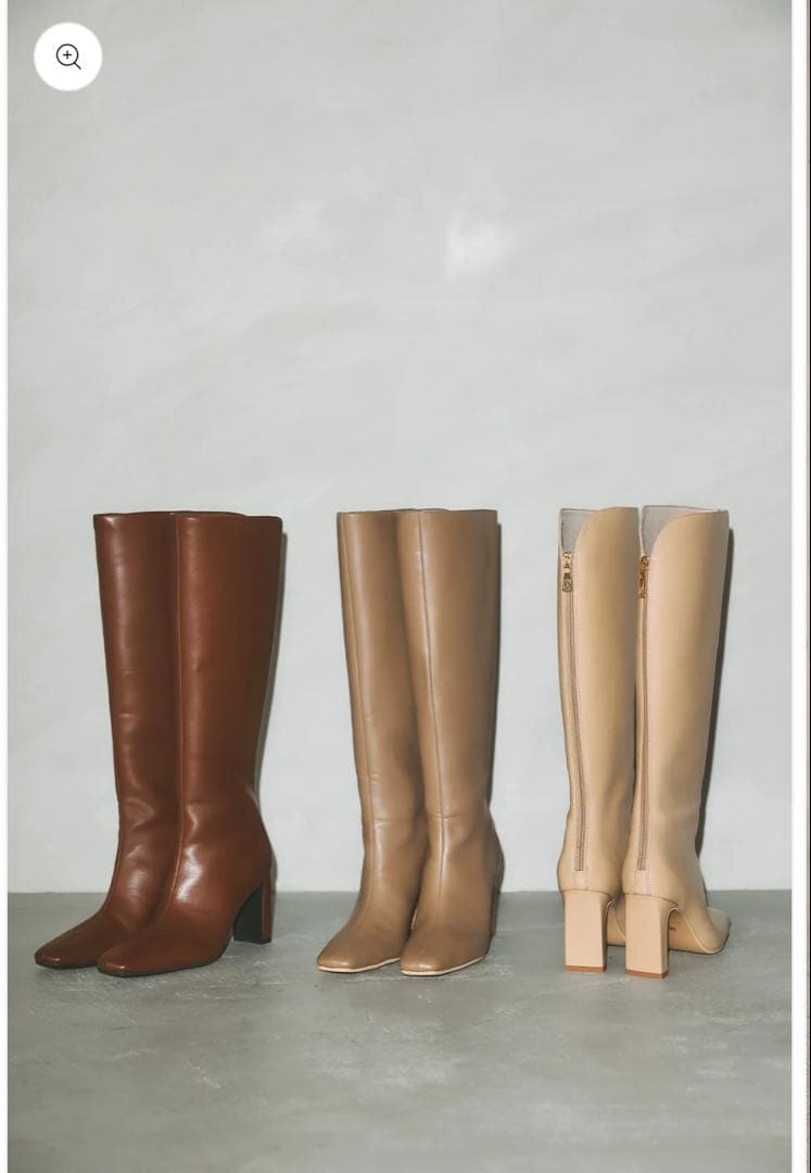 poláura ポローラ ロゴジップスクエアトゥロングブーツ M brown