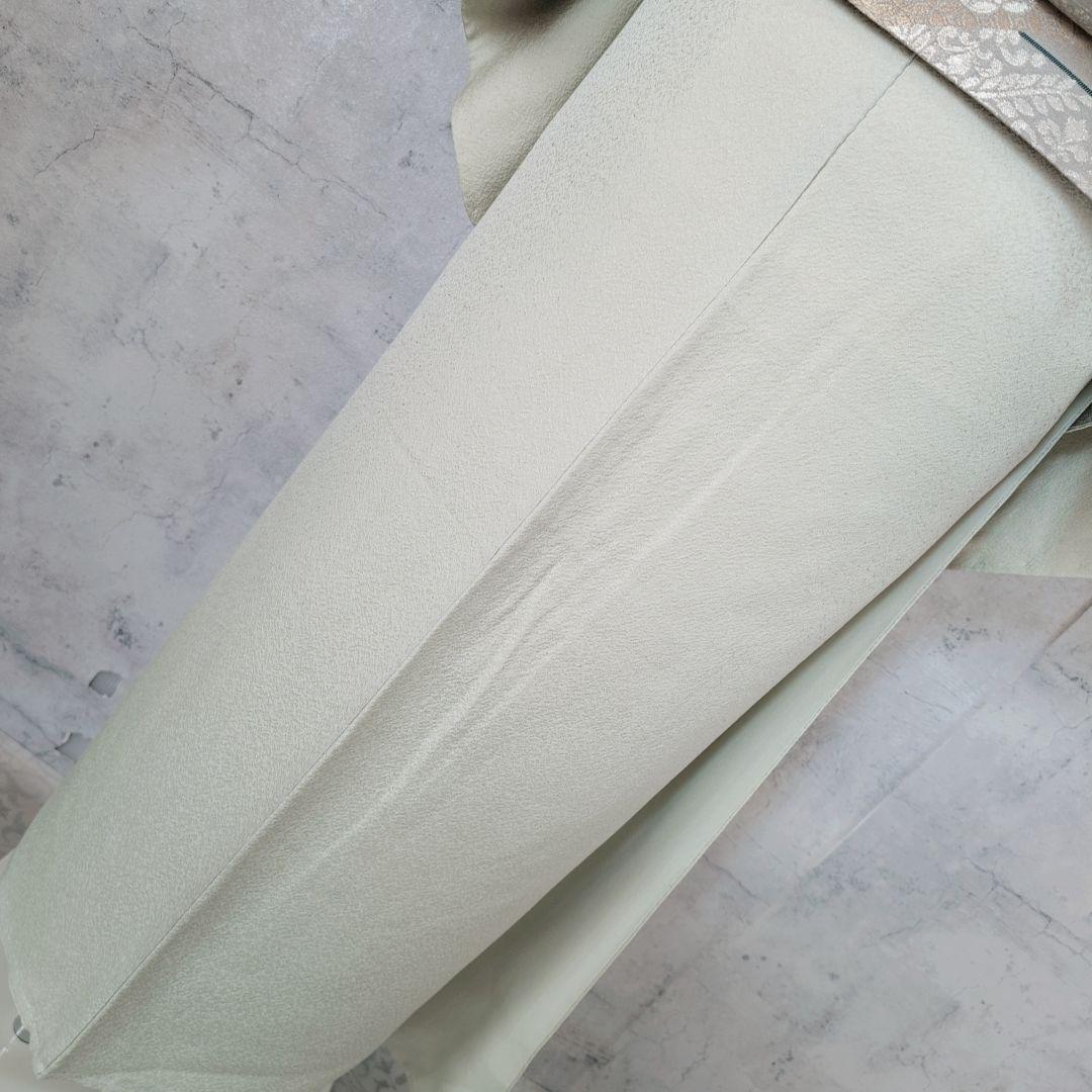 色無地　着物　フルセット　正絹　Sサイズ　ライムグリーン　O5