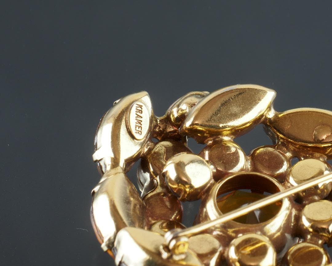 KRAMER クラマー　ブローチ／アンバー × トパーズ × ABストーン