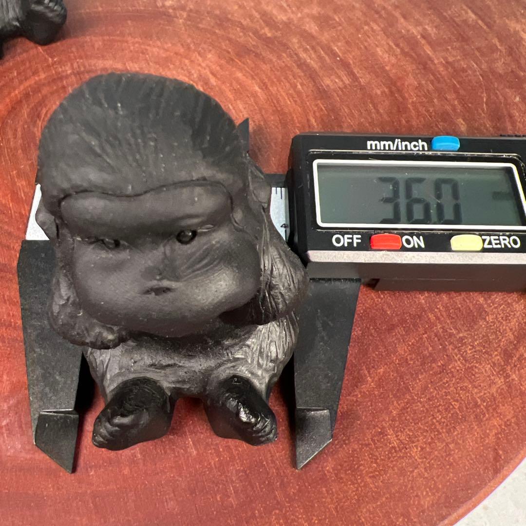 天然石　三猿　オブシディアン