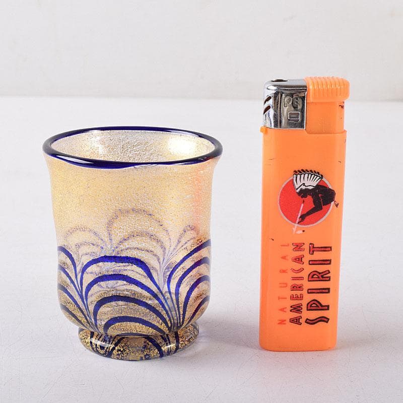 ガラス工芸　岩田久利作　盃　共箱　V　R8713