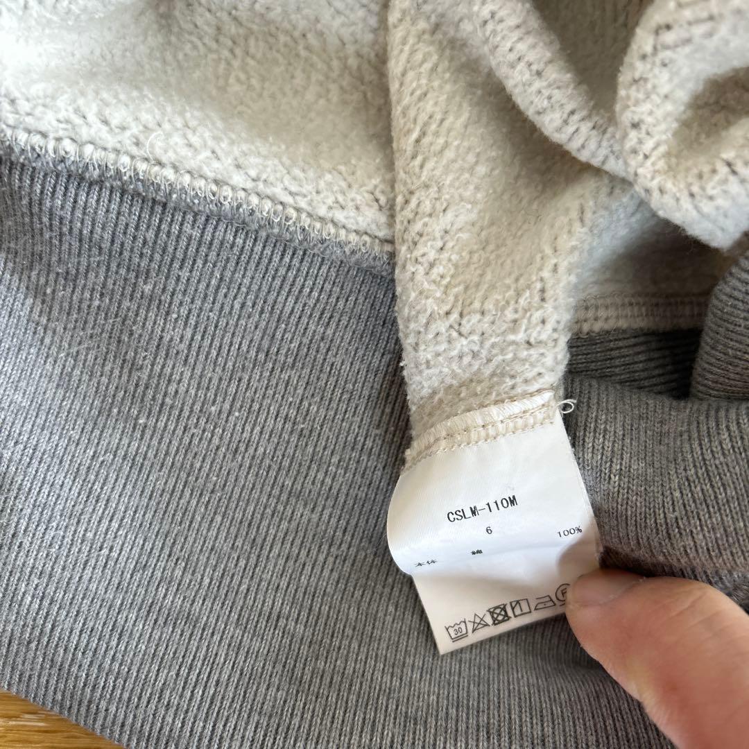 CIOTAスビンコットン吊り裏毛起毛クルーネック スウェットシャツ