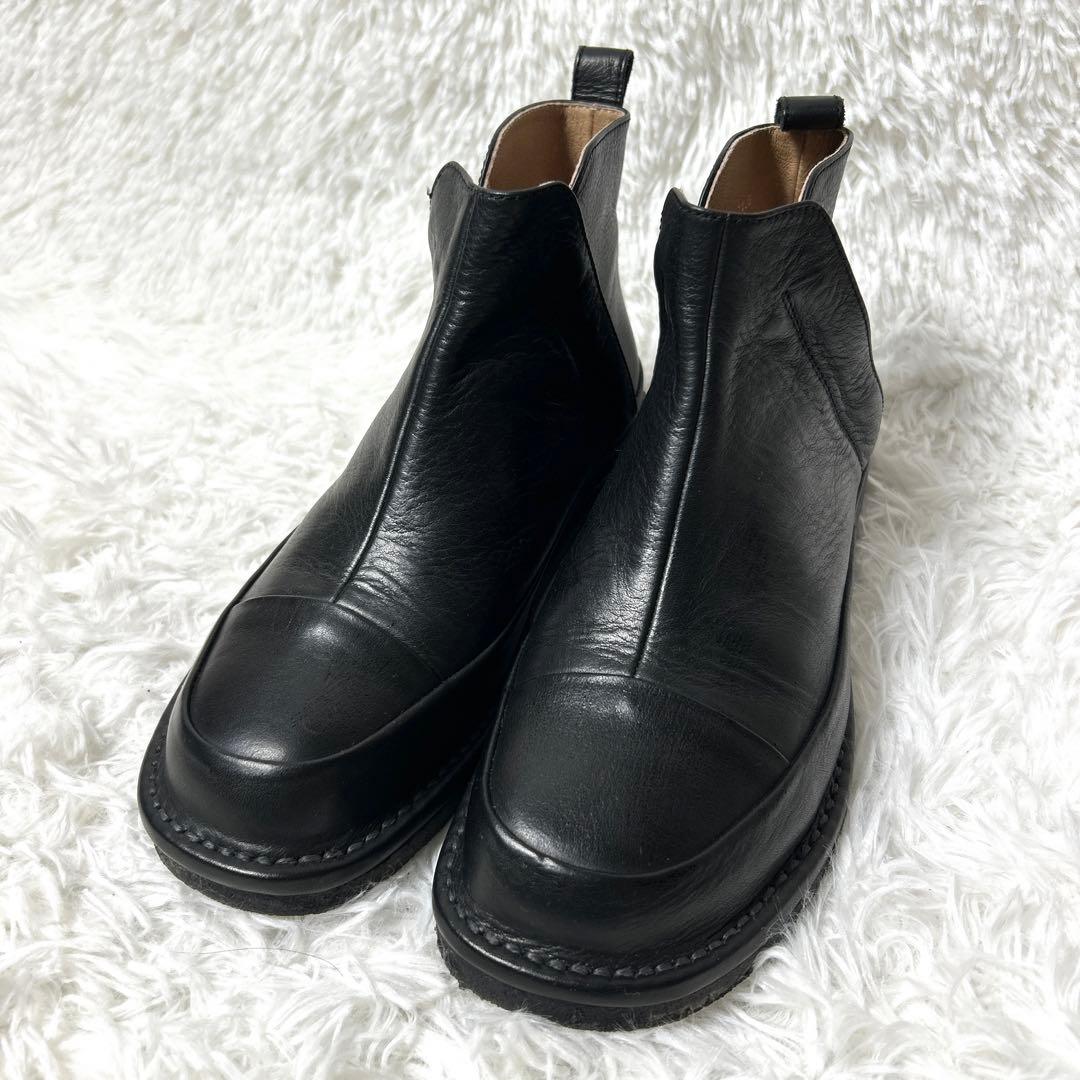【未使用品】SAYA 撥水加工レザーショートブーツ ダブルジップ 24cm