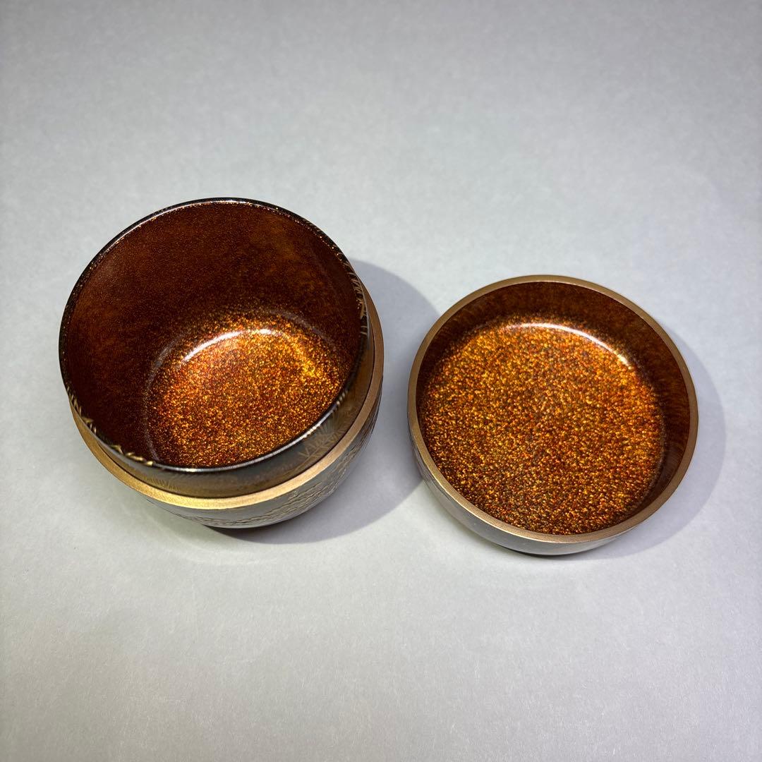 塚本一舟　住吉蒔絵金地大棗　 内梨地(共箱)