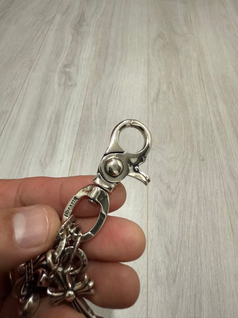 お見逃しなく✌️重厚感 シルバー925 クロス 王道 ストラップ キーホルダー