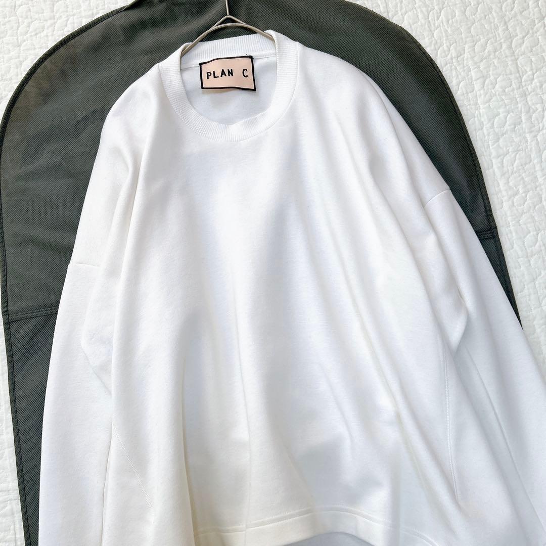 プランシー ビアンカ 刺繍 パッチ クルーネック スウェット トレーナー 白