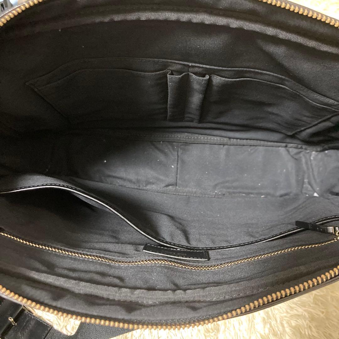 【極美品】ポールスミス　ビジネスバッグ　レザー　本革　マルチストライプ　ブラック