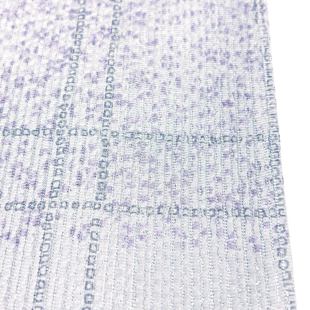 未着用　袋帯　本泥染　格子　変わり市松　銀糸　着物　091a u