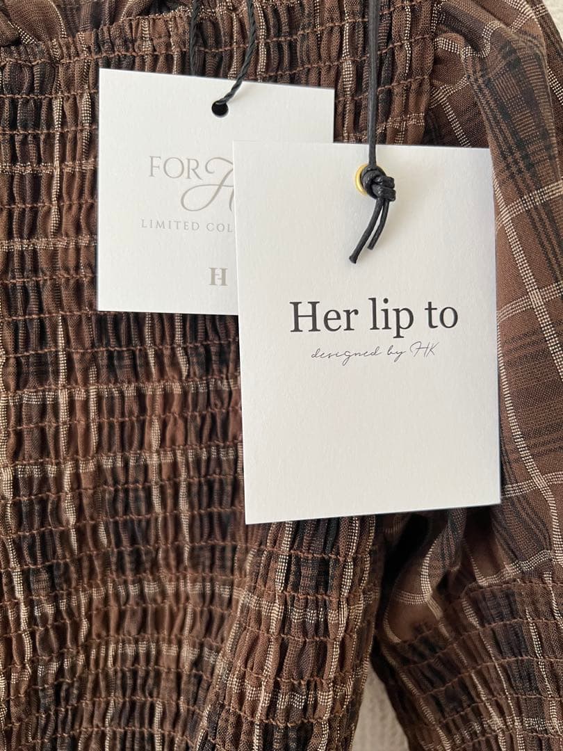 トップス FORHER Checked Flared Peplum Top