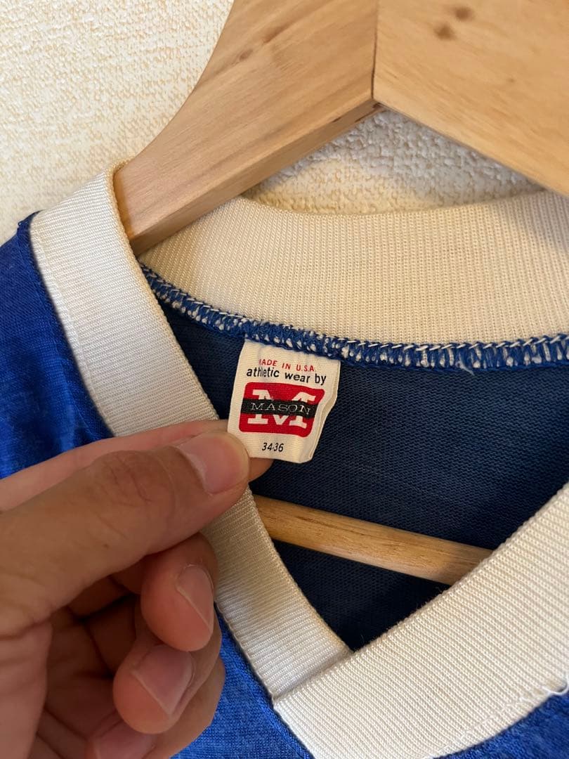 60's？Athletic Wear MASONフットボール Vネックシャツ