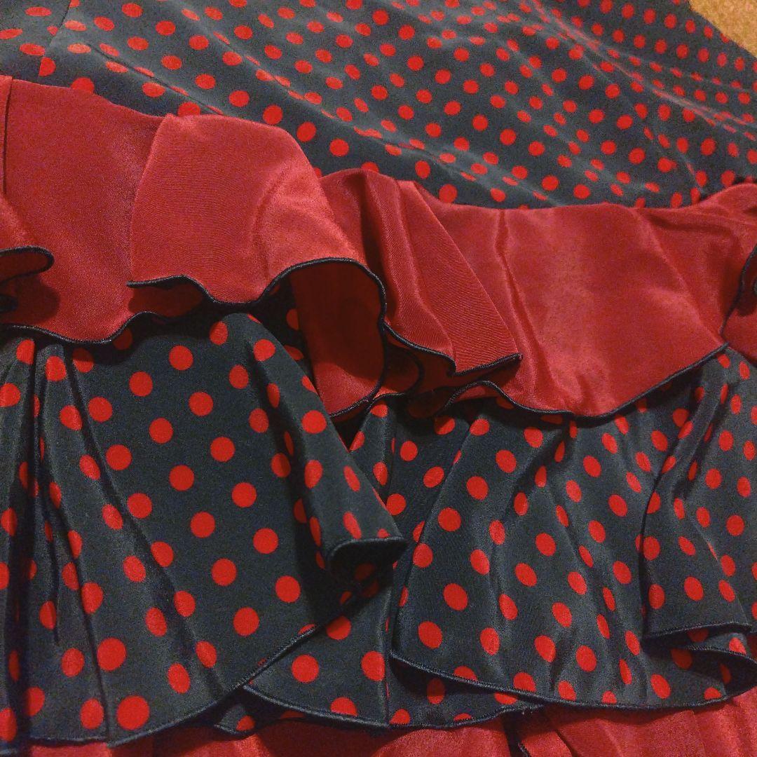 【美品 フラメンコ衣装】レッド×豪華ボランテ MOLINA SEVILLA