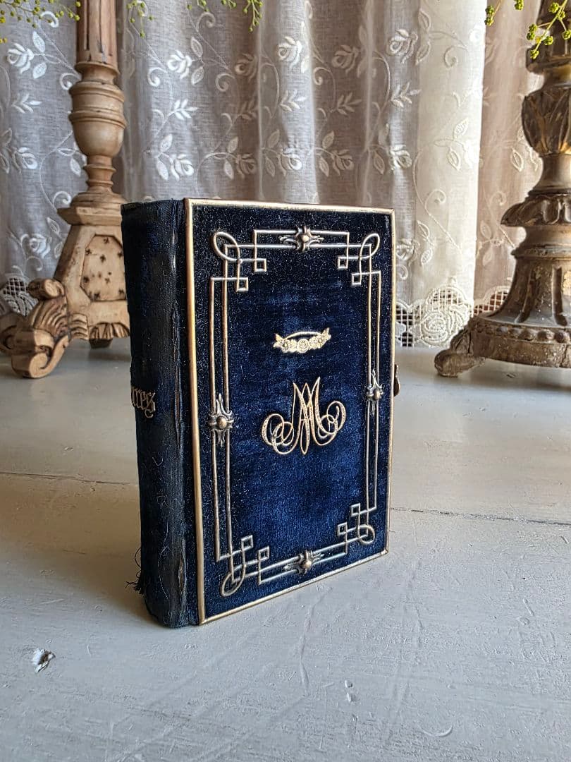 貴重　フランスアンティーク　1855年　ミセル　アヴェマリアのモノグラム 祈祷書