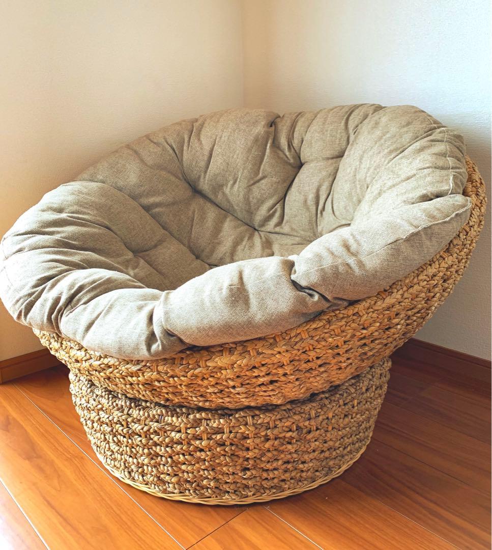 【美品】ソファー　パパサンチェア　アジアン家具　リゾートチェア　1人ソファ