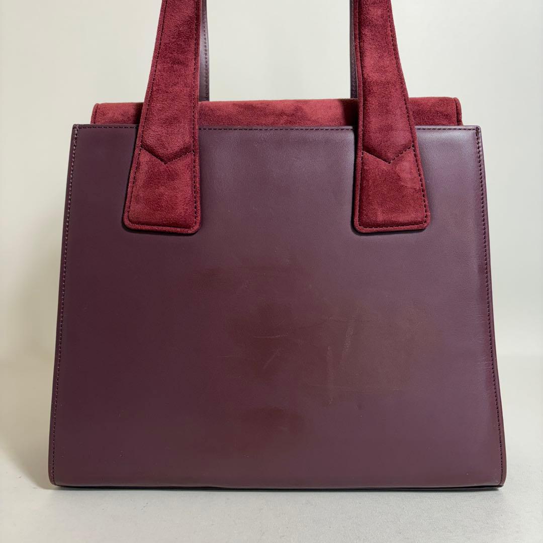 2512-15｜イヴサンローラン ハンドバッグ レザー スエード ボルドー