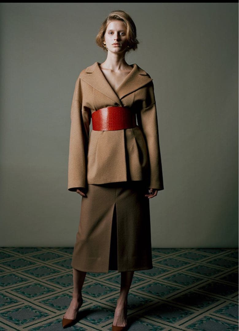 mame kurogouchi レザーベルト17AW コルセットベルト