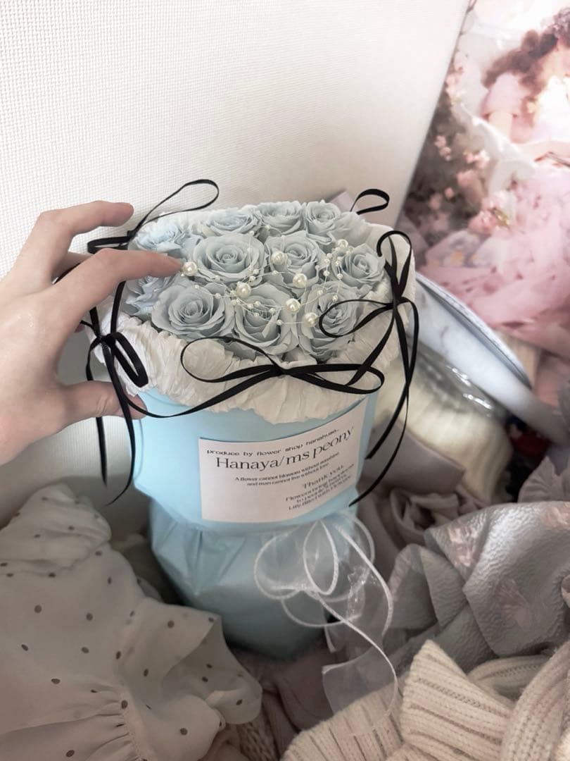 花束Preserved flowr ribon wanghong bouquet