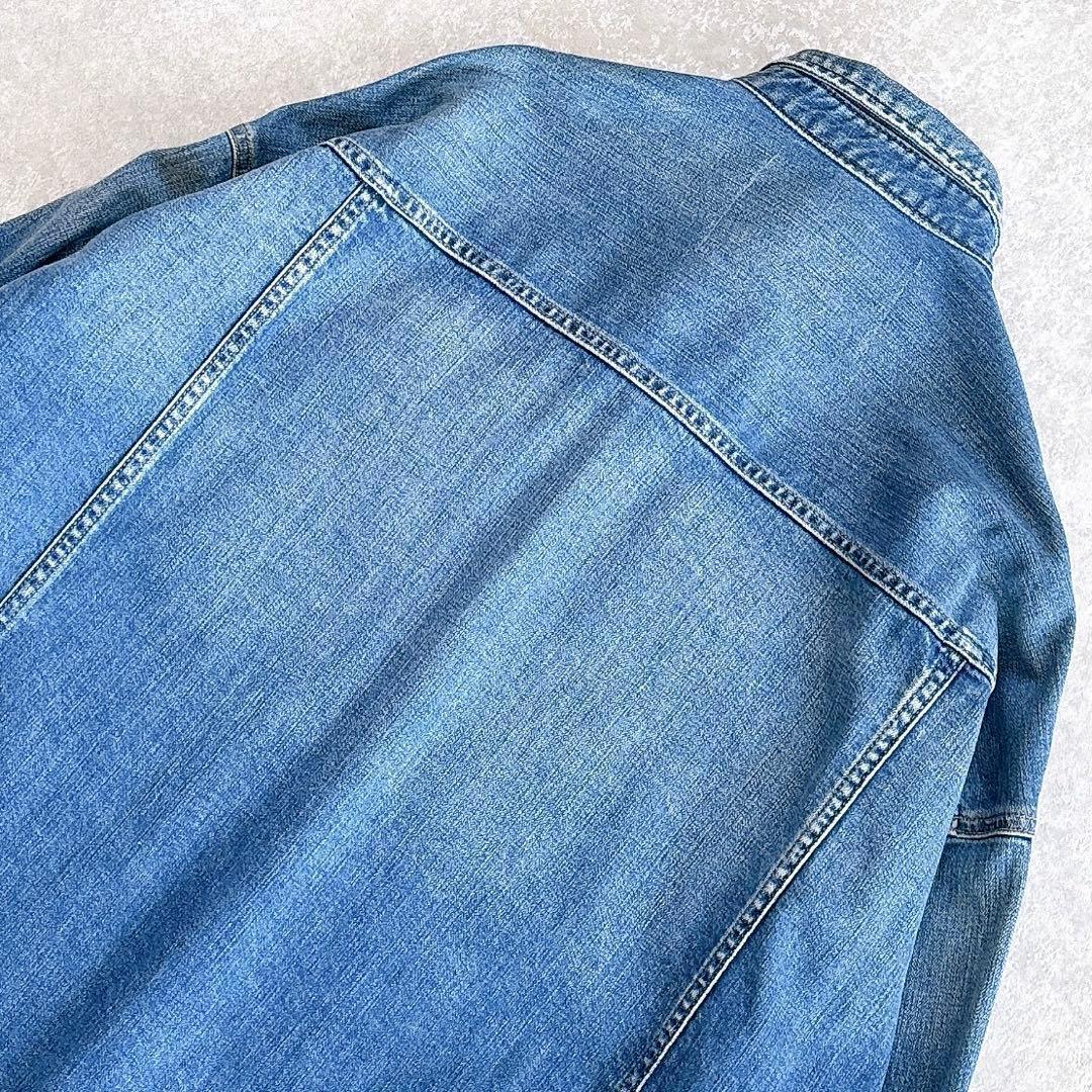 タグ付き ヘルシーデニム アーモンド デニムシャツ ゆったり ビッグシャツ