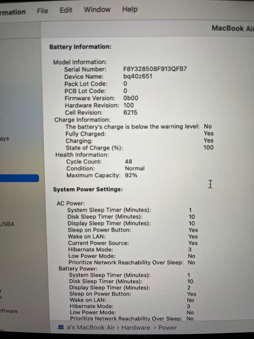 Apple MacBook Air M2 US キーボード