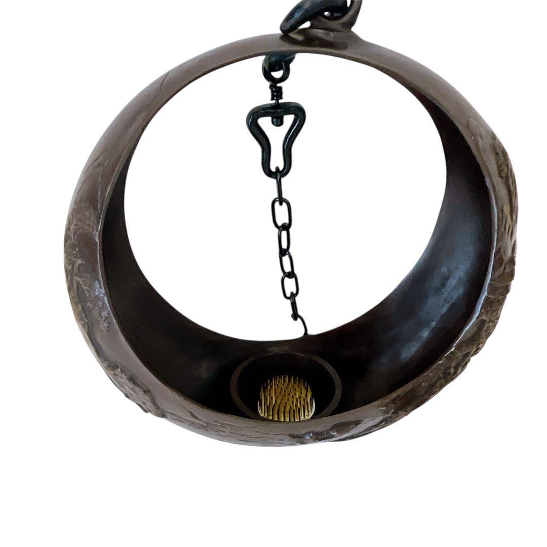 満月 吊り花器 鋳物 花入れ 鉄製 和モダン 茶室 飾り 工芸品 池坊 花器